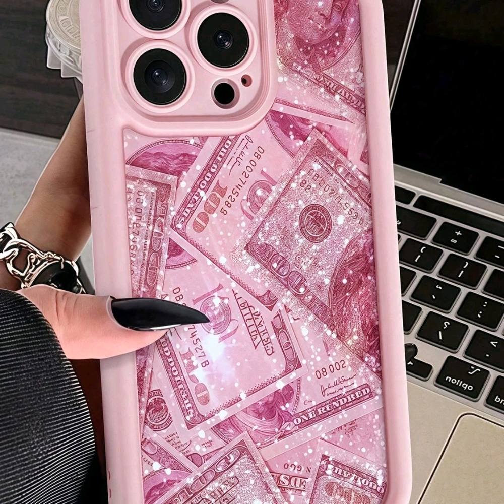 iphone 17 Pink Glitter Money Phone iPhone 17 Case